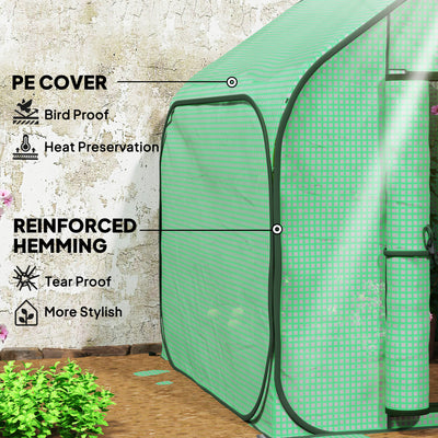 Outsunny 150 x 148cm Pop-Up Greenhouse - Green 