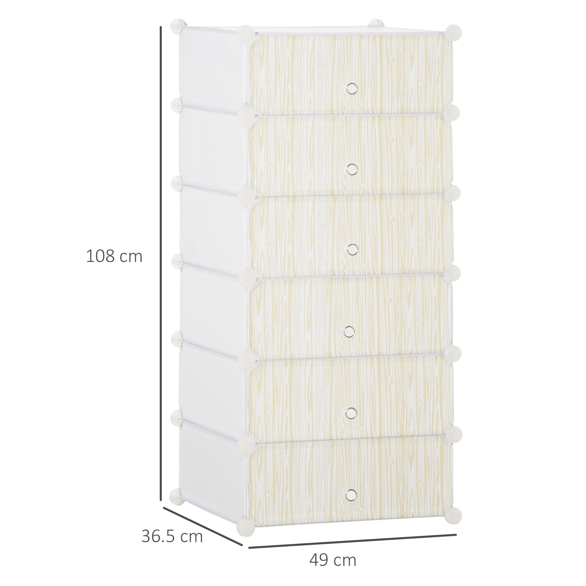 HOMCOM Six Cube Modular Storage Storage Unit - White 