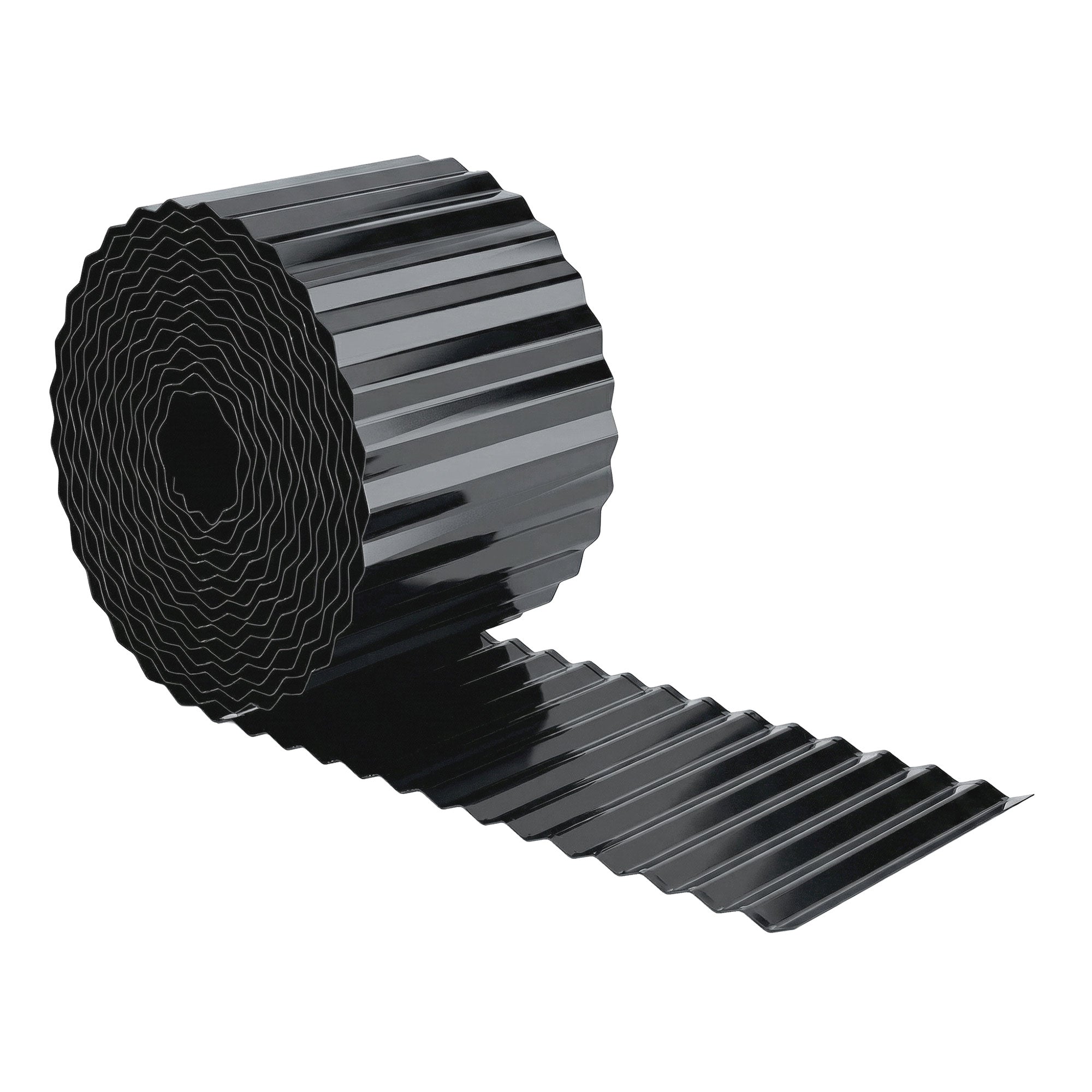 Outsunny Metal Garden Edging Border, 8 in x 21.3 ft Corrugated Heavy Duty Galvanised Steel Lawn Edging, Dark Grey 