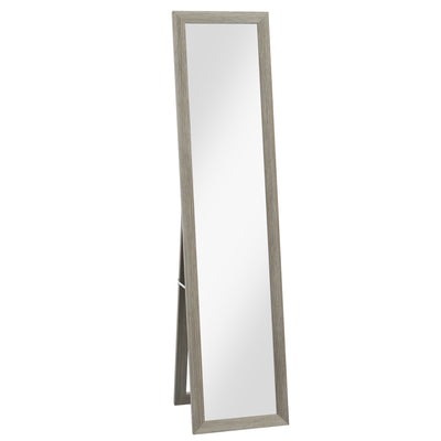 HOMCOM Rustic Full Length Mirror, Hanging and Freestanding Floor Mirror, Farmhouse Decorative Wall Mirror, for Living Room, Bedroom, 157 cm, Grey 