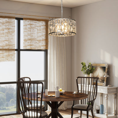 HOMCOM 72 Glass Crystallite Chandelier - Silver-Tone 