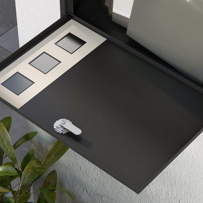 HOMCOM Wall Mounted Letterbox, Weatherproof Post Box, Modern Mailbox with 2 Keys and Viewing Windows, Easy to Install 