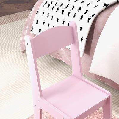 AIYAPLAY Kids Dressing Table Sets with Stool and Tri-Fold Mirror, Drawer for Playroom, Bedroom - Pink 