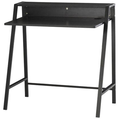HOMCOM Writing Desk Computer Table Home Office PC Laptop Workstation Storage Shelf 84L x 45W cm Black 
