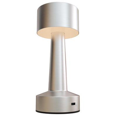 HOMCOM Cordless Table Lamp, Touch LED Desk Lamp with Rechargeable Battery, 3 Colour, for Bedroom Living Room, Silver 