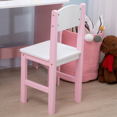 HOMCOM Kids Desk And Chair Set 2 PCs Childrens Table And Chair Set Multi Use Toddler Furniture with Whiteboard, Storage - Pink 
