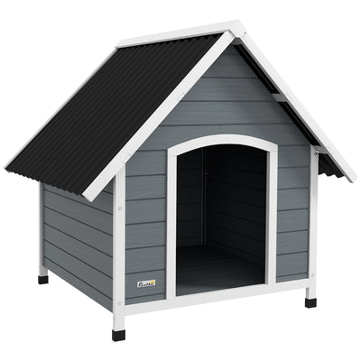 PawHut Outdoor Dog Kennel, Wooden Dog House, with Removable Floor, Anti-Corrosion Wood, for Large Dogs, 106.5H x 110W x 98Dcm 