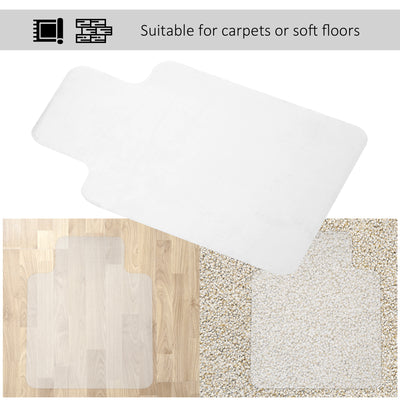 HOMCOM Office Carpet Protector Chair Mat Clear Spike Non Slip Studs Frosted Lipped 