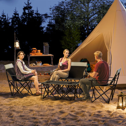 Outsunny Four-Piece Portable Picnic Table Set - Grey 