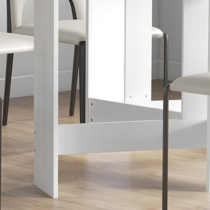 HOMCOM Folding Dining Table, Drop Leaf Table for Small Spaces, Oval Tabletop for Dining Room, Ash Wood-Effect 