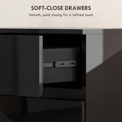 HOMCOM Chest of Drawers, 4-Drawer Storage Cabinets, Modern Dresser, Storage Drawer Unit for Bedroom 