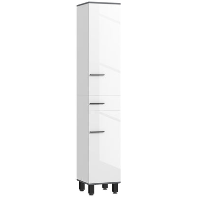 HOMCOM 190cm Slim Bathroom Storage Cabinet - White 
