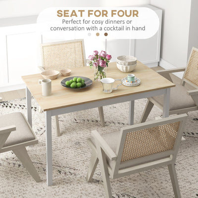HOMCOM Four-Seater Farmhouse-Style Wooden Table 