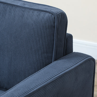 HOMCOM Small Two-Seater Corduroy Sofa - Blue 