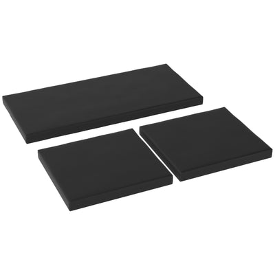 Outsunny Outdoor Seat Cushion Pads for Rattan Furniture, 3 PCs Garden Furniture Cushions, Black 