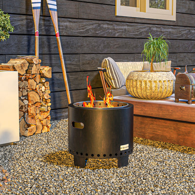 Outsunny Metal Wood-burning Smokeless Fire Pit, Black 