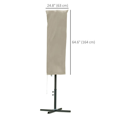 Outsunny Outdoor Cantilever Umbrella Cover with Rod, Zipper, Khaki 