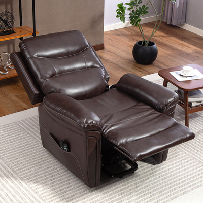 HOMCOM Power Lift Recliner Chair with Vibration Massage, Heat, USB - Brown 