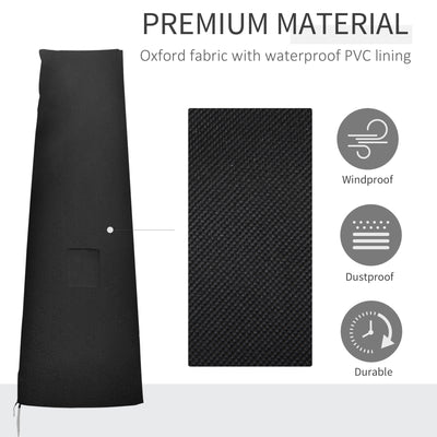 Outsunny Garden Parasol Cover Waterproof Outdoor Cantilever Banana Umbrella Protector 300D Oxford Fabric 200 x 50/80 cm 