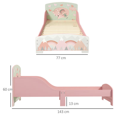 ZONEKIZ Toddler Bed Frame, Kids Bedroom Furniture for Ages 3-6 Years, Pink 