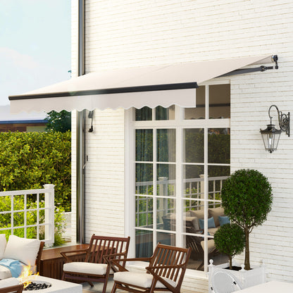 Outsunny 3.5 x 3m Electric/Manual Awning, with Remote - Beige 