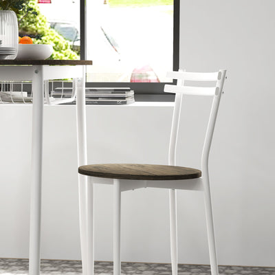 HOMCOM 3-Piece Dining Table and Chairs Set, Oval Kitchen Table with 2 Chairs, with Wire Storage Shelf and Steel Frame, Natural 