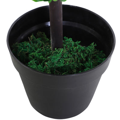 Outsunny Set of 2 Artificial Boxwood Ball Topiary Trees Potted Decorative Plant Outdoor and Indoor Décor (112cm) 