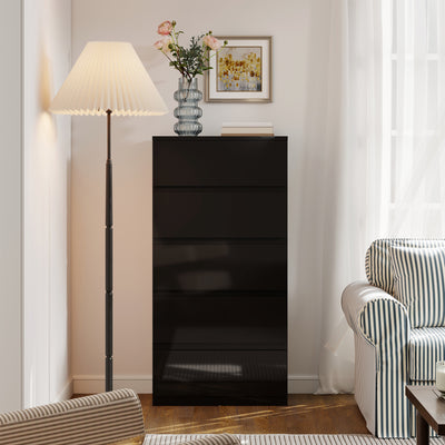 HOMCOM Chest of Drawers, 5-Drawer Storage Cabinets, Modern Dresser, Storage Drawer Unit for Bedroom 