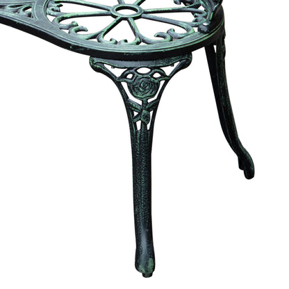 Outsunny Cast Aluminum Garden Bench-Antique Green 