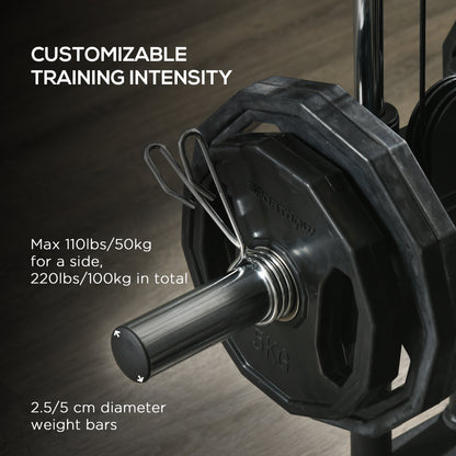 SPORTNOW Home Gym Machine, Multifunctional Gym Equipment with High and Low Pulleys, Pull Up Bar, 15-Position Adjustable Strength Training Workout Station for Full Body Fitness