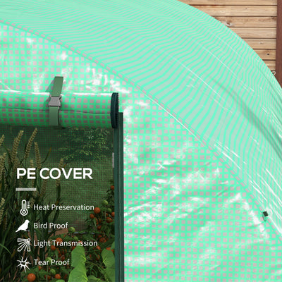 Outsunny Sprinkler System Polytunnel Greenhouse, 4 x 3(m), Green 