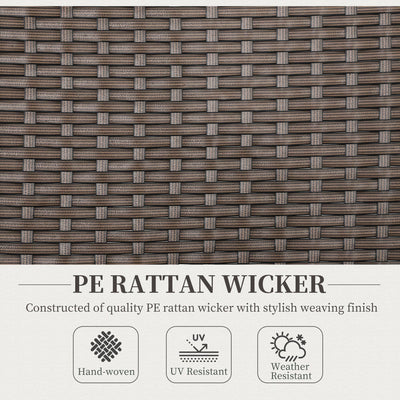 Outsunny Outdoor Folding Rattan Chair with Armrests, High Backrest, for Garden, Camping, Balcony, Porch - Brown 