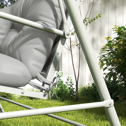 Outsunny Back and Seat Cushion Replacement with 2 Pillows, Patio Chair Cushions Set with Ties, Light Grey 