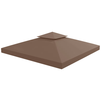 Outsunny 3x3 m Double-Tier Canopy Top Replacement-Coffee 