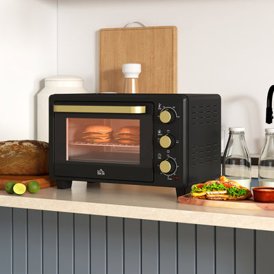 HOMCOM 16L Mini 1400W Countertop Oven - Black 