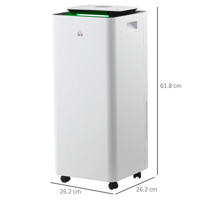 HOMCOM 3500mL Portable Dehumidifier with Air Purifier, 24H Timer, 5 Modes, 16L/Day, for Home Laundry, White 