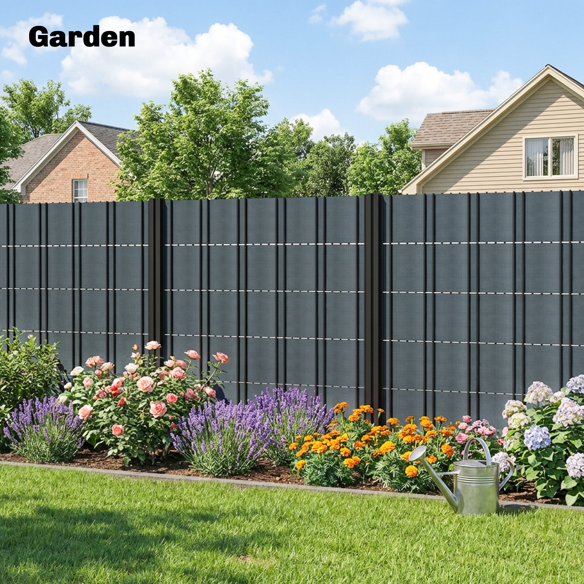 Outsunny 2Pcs Privacy Garden Screen Fence, UV Resistant Waterproof Windbreak Fencing, 35mx19cm, Grey 