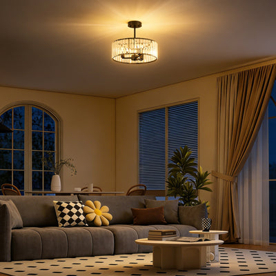 HOMCOM Crystal Ceiling Light, Semi Flush Mount Modern Crystal Chandelier Ceiling Light, E14 Base 3-Lights, Bulbs Not Included 
