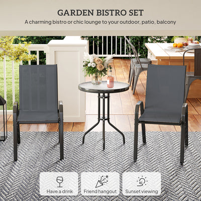 Outsunny Three-Piece Outdoor Garden Set - Grey 