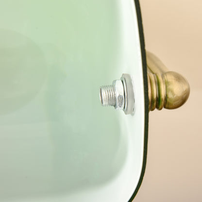 HOMCOM Banker's Desk Lamp with Antique Bronze Tone Base, Table Lamp with Green Glass Shade for Home Office, Green 