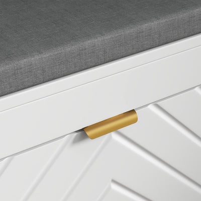 HOMCOM Shoe Storage with Seat, Upholstered Entryway Bench, Shoe Bench with 2 Flip Drawers and 2 Vents for 8 Pairs of Shoes 