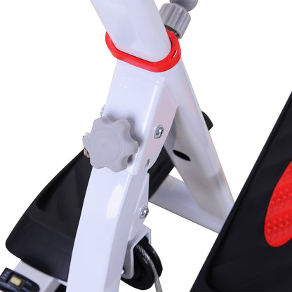 HOMCOM Stepper w/ Handle Hand Grip Workout Fitness Machine For Fitness Aerobic Exercise Home Gym Red 