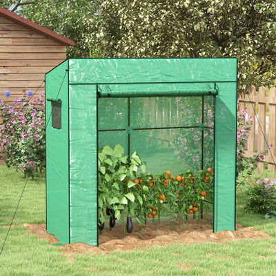 Outsunny 77 x 196cm Walk-In Greenhouse, with Accessories 