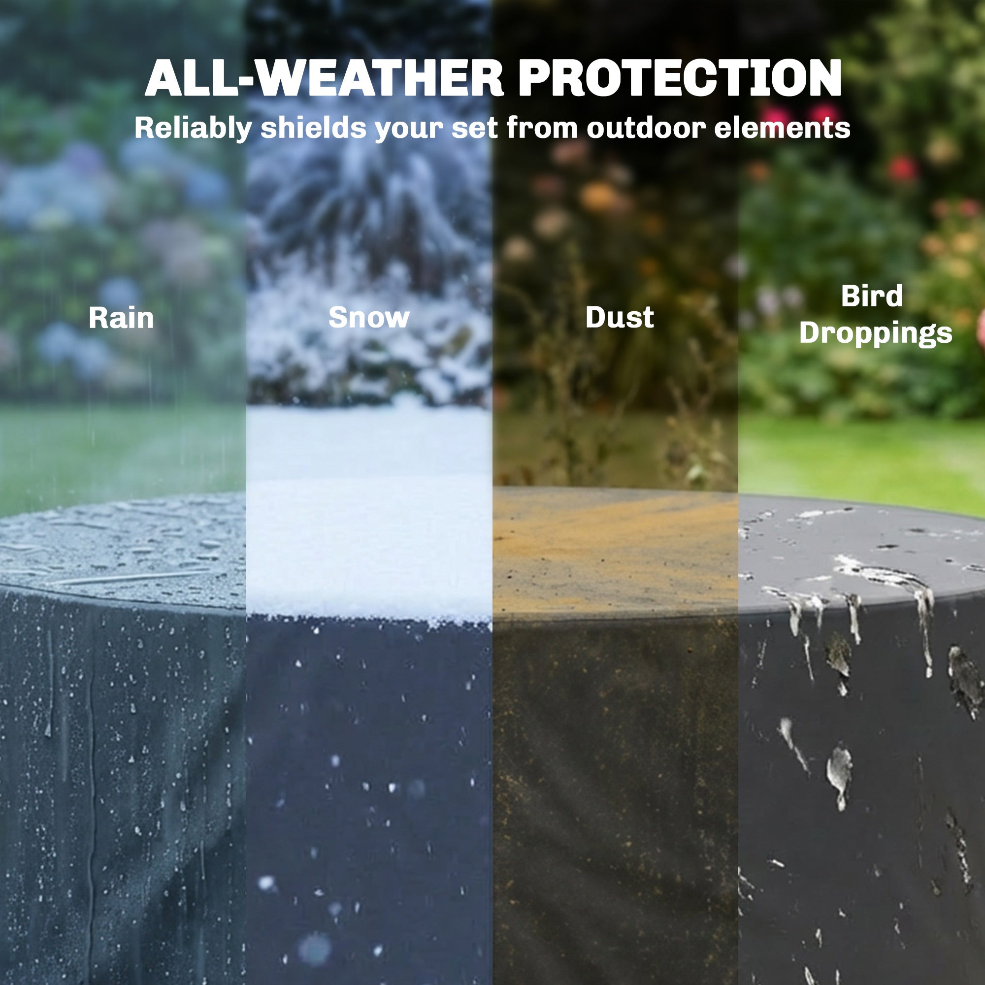 Outsunny Round Garden Furniture Cover, Waterproof Garden Table Cover, 420D Heavy Duty Oxford for Outdoor, Dia.214 x 70 cm, Black 