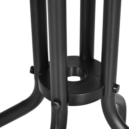 Outsunny Bistro Coffee Table Outdoor Tempered Glass Top Table Garden Round Dining Table - 60cm Diameter 