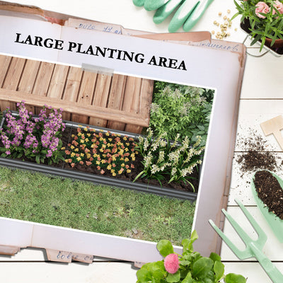 Outsunny 60 x 240cm Galvanised Steel Planter, with Open Bottom 