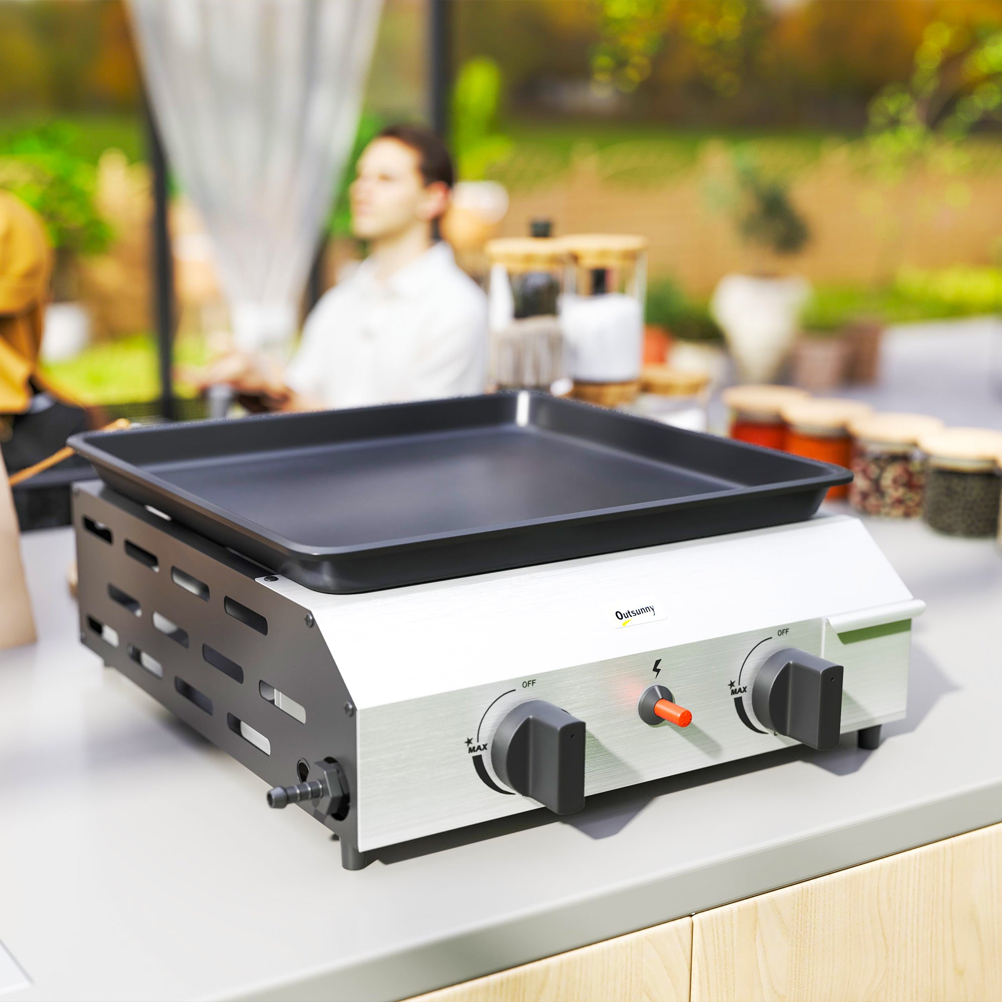 Outsunny Two Burner Portable Gas Grill 