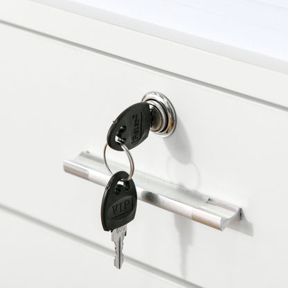 Vinsetto Lockable Two-Drawer Filing Cabinet, with Wheels - White 