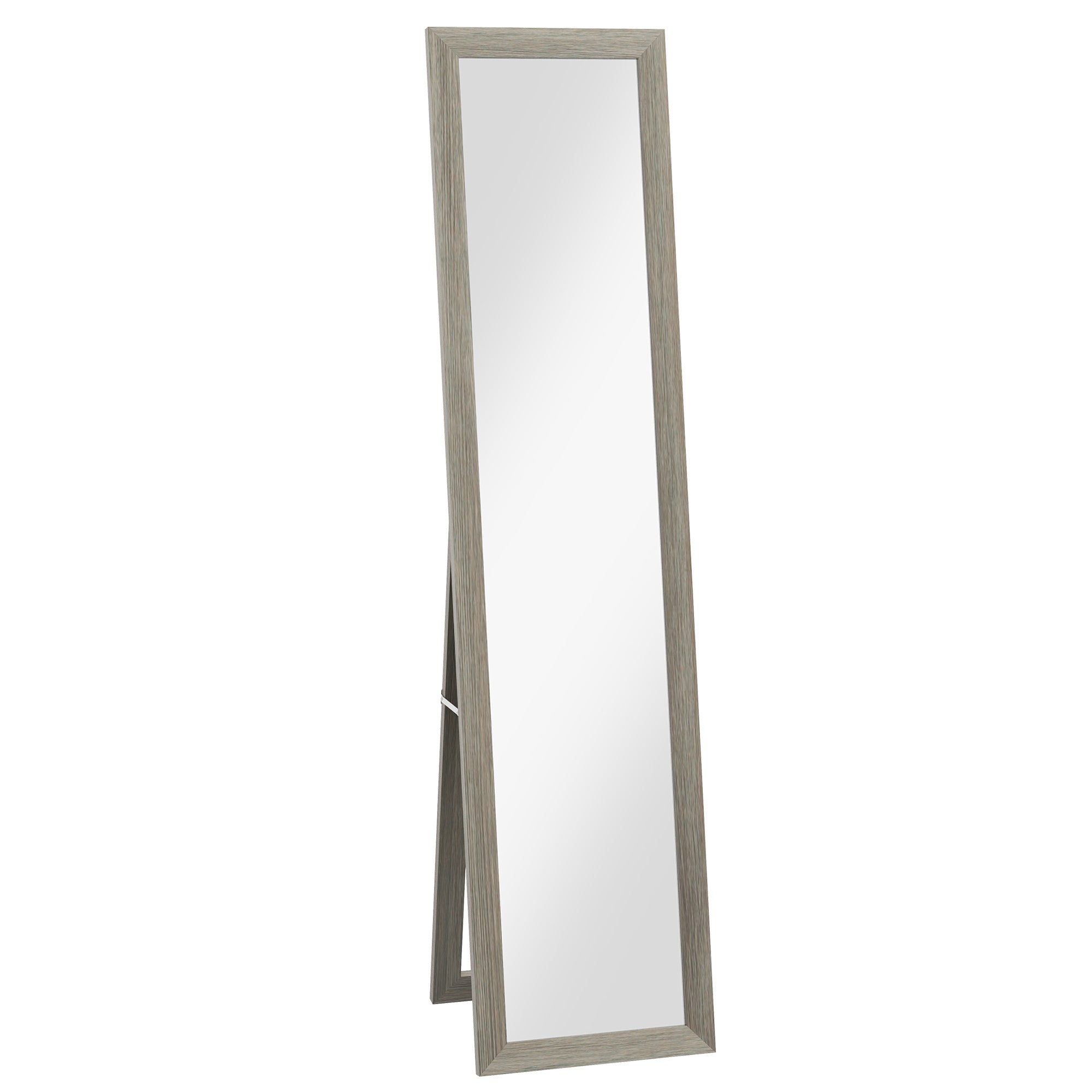 HOMCOM Full Length Mirror, 37 x 157 cm, Hanging or Freestanding, Rectangular Full Body Mirror for Living Room, Bedroom, Grey 