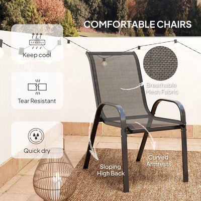 Outsunny Three-Piece Outdoor Garden Set - Black 